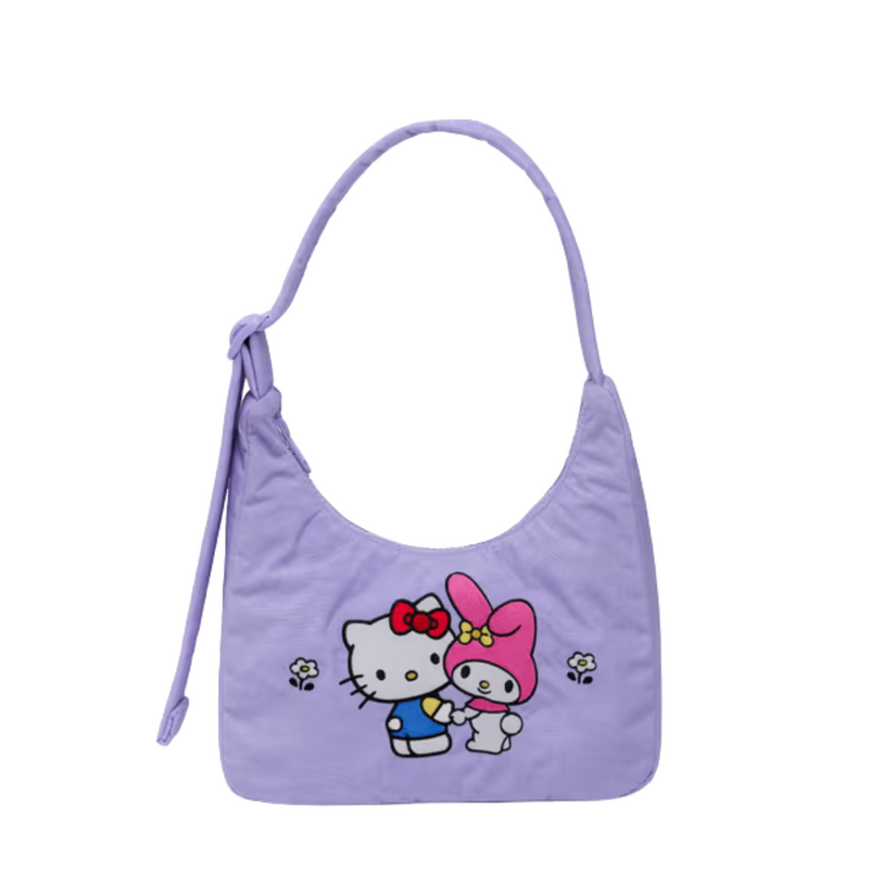 Mini Nylon Shoulder Bag - Embroidered Hello Kitty & My Melody