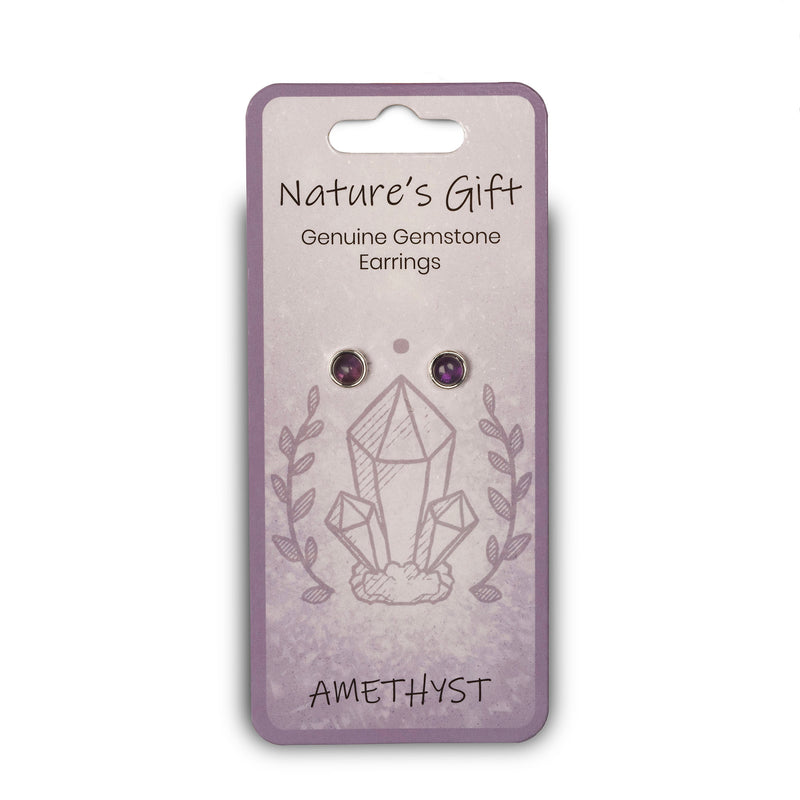 Nature's Gift Stud Earring - Amethyst