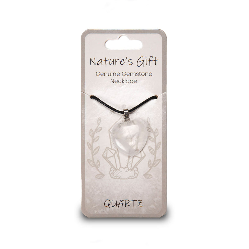 Nature's Gift Gemstone Heart Necklace  - Quartz
