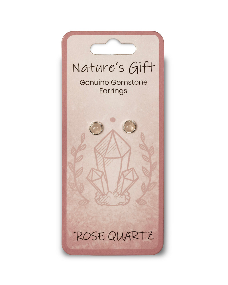 Nature's Gift Stud Earring - Rose Quartz