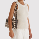 Nylon Bowler Bag - Blurred Gingham Brown (Pre Order Arrives End Feb)