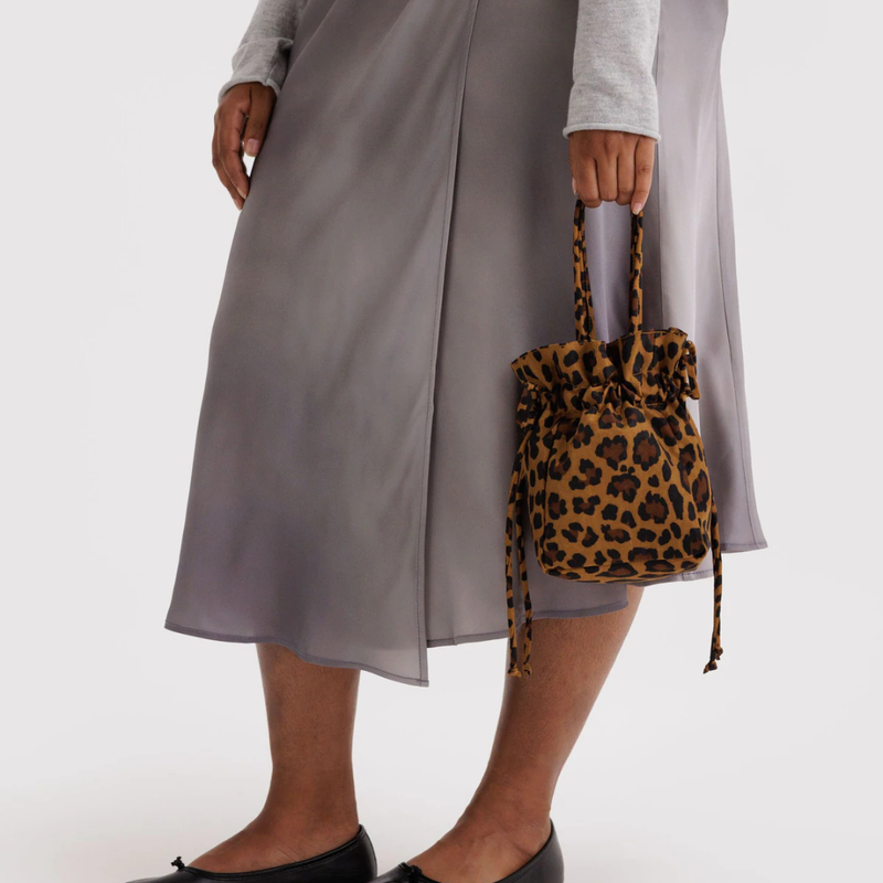 Nylon Drawstring Bag - Leopard