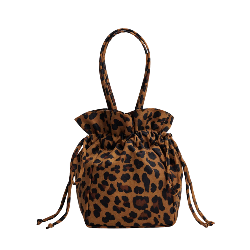 Nylon Drawstring Bag - Leopard