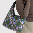 Nylon Shoulder Bag - Green Star Plaid
