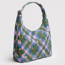 Nylon Shoulder Bag - Green Star Plaid