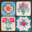 Peranakan Tiles Motifs Coaster Set