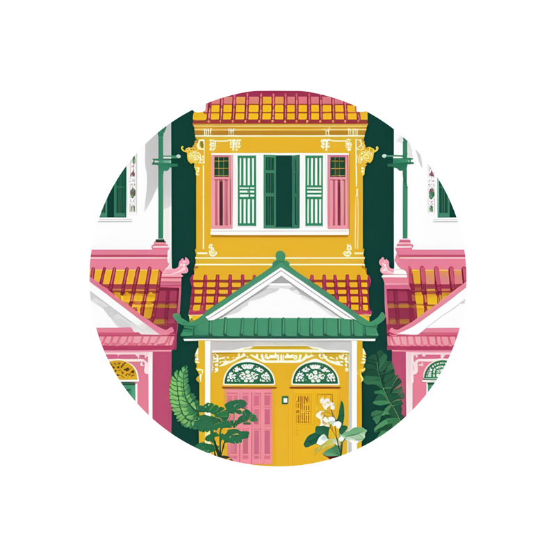 Peranakan Coaster -  Peranakan Tropical Shophouse