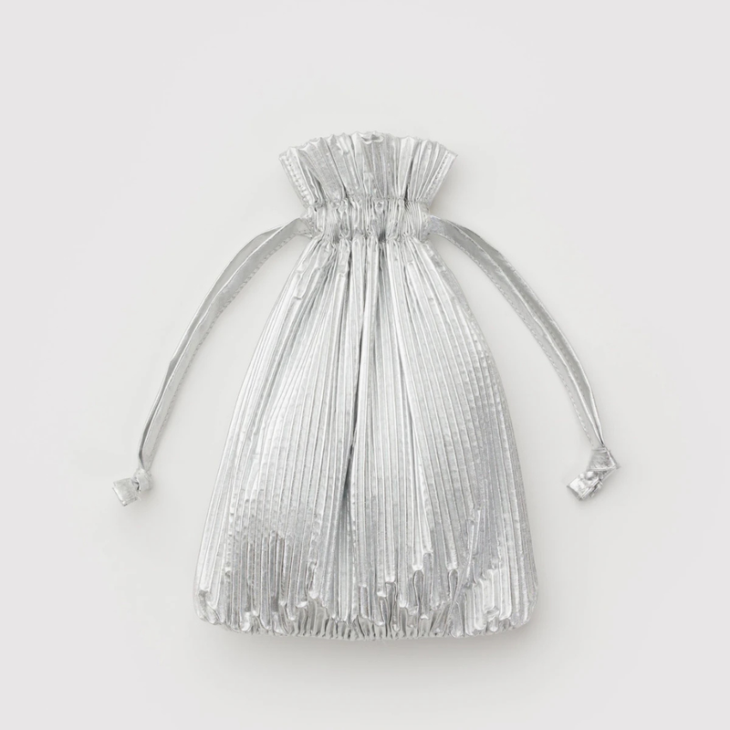 Pleated Baggu - Chrome Metallic