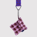 Puffy Earbuds Case - Pink Houndstooth