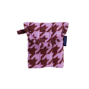 Puffy Earbuds Case - Pink Houndstooth