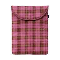 Puffy Laptop Sleeve 13"/14" - Azalea Pink Tartan