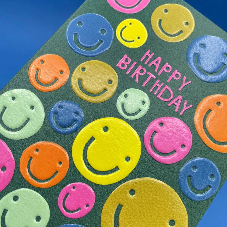 Happy Birthday - Smiley Faces Card