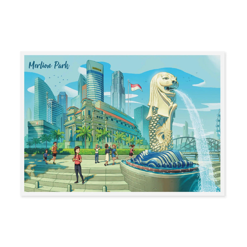 Singapore Roadtrip Postcard - Merlion Park