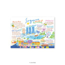 Singapore Postcard Doodle Land - Singapore On Foot