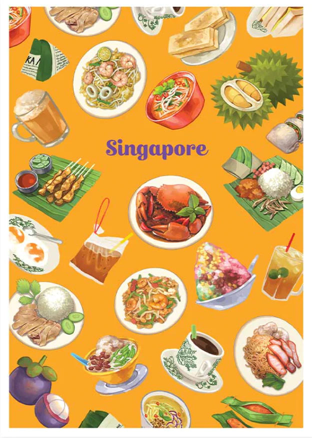 Singapore Series Postcard - Singapore Food Heaven