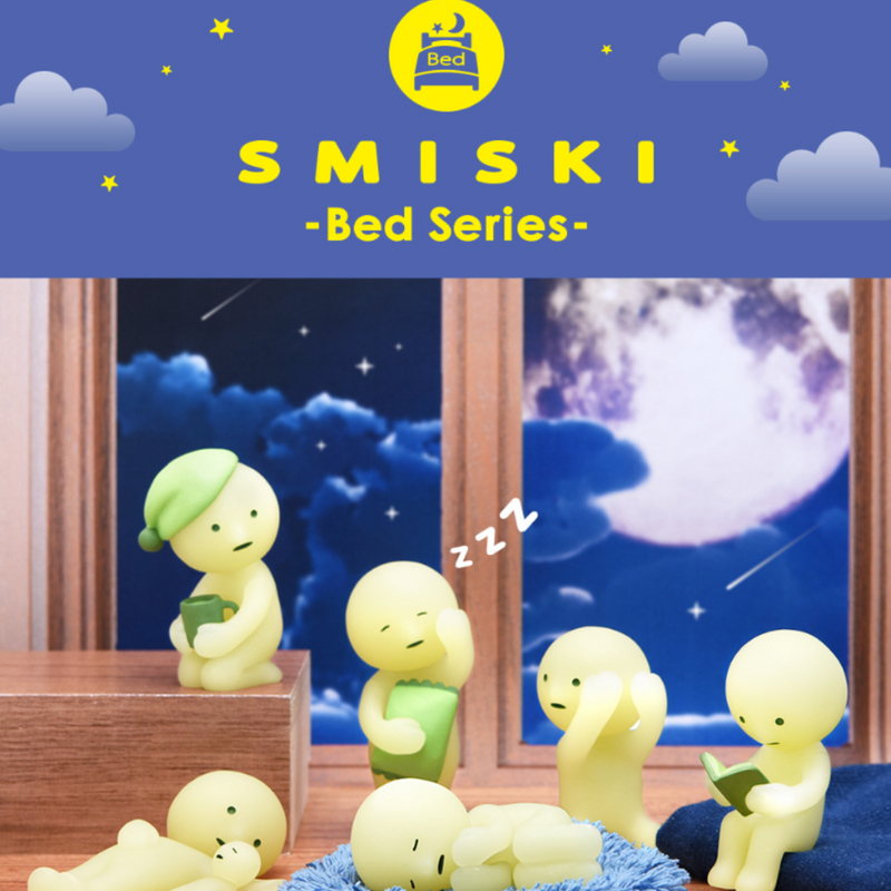 Smiski Figura fosforescente de la Serie Bed, Multicolor Smiski Figura fosforescente de la Serie Bed, Multicolor