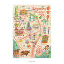 Singapore Postcard Doodle Land - Kreta Ayer Map