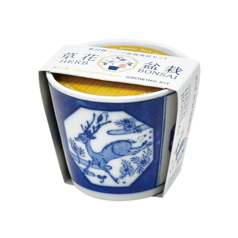 Sometsuke Souka Deer - Chrysanthemum