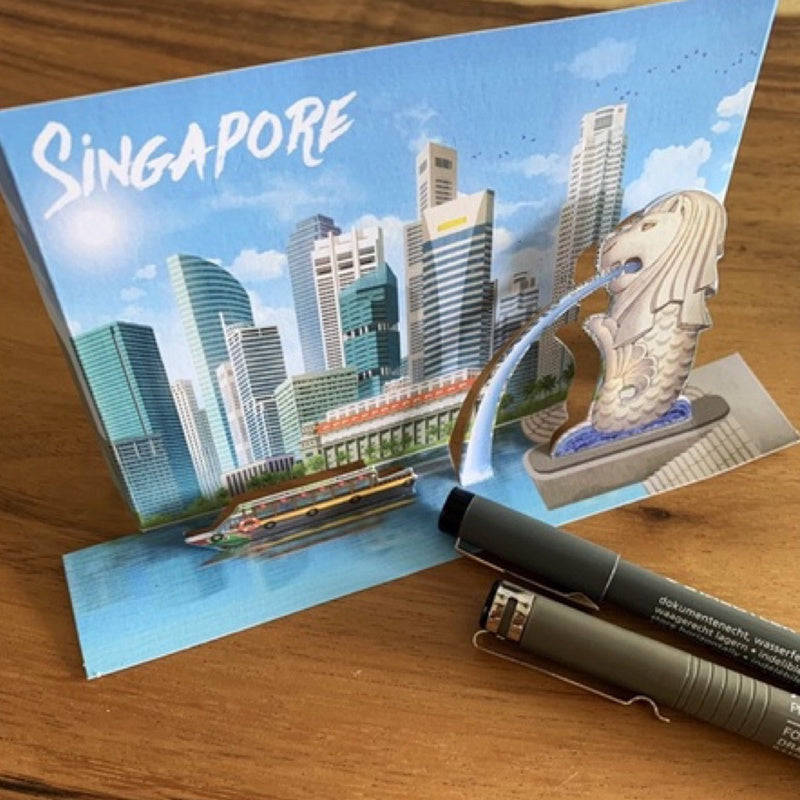 Singapore Popup Postcard - 4-in-1 Set