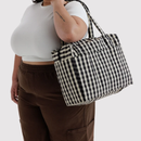 Small Cloud Carry-On - Black and Cream Gingham