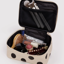 Small Cosmetic Case - Cream and Black Polka Dot