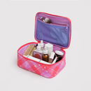 Small Cosmetic Case - Pink Star Plaid