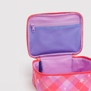 Small Cosmetic Case - Pink Star Plaid