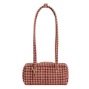 Small Nylon Bowler Bag - Tan Houndstooth