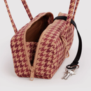 Small Nylon Bowler Bag - Tan Houndstooth