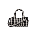 Small Nylon Duffle Bag - Black and Cream Gingham