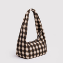 Small Nylon Meringue Bag - Blurred Gingham Brown