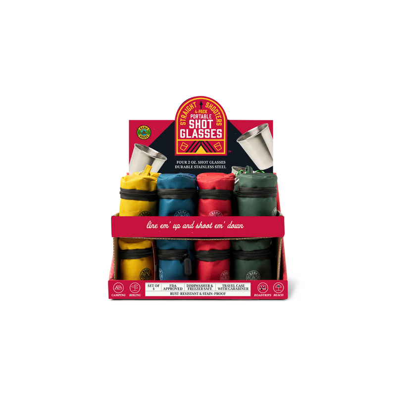 Straight Shooters 4-Pack Portable Shot Glasses - Green