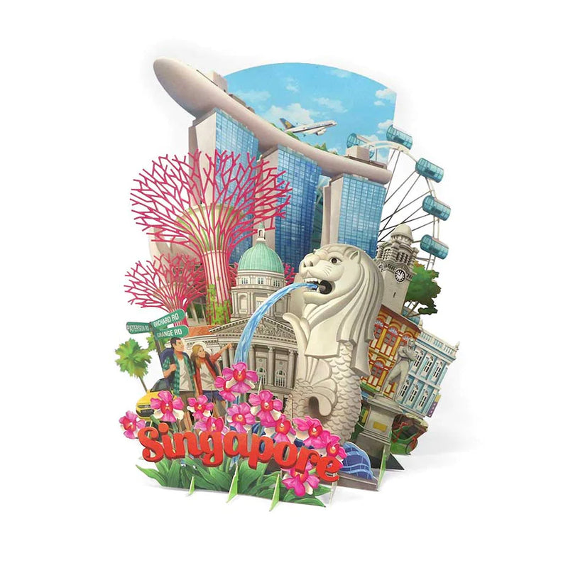 Singapore 3D Greeting Card - Singapore in a Glimpse