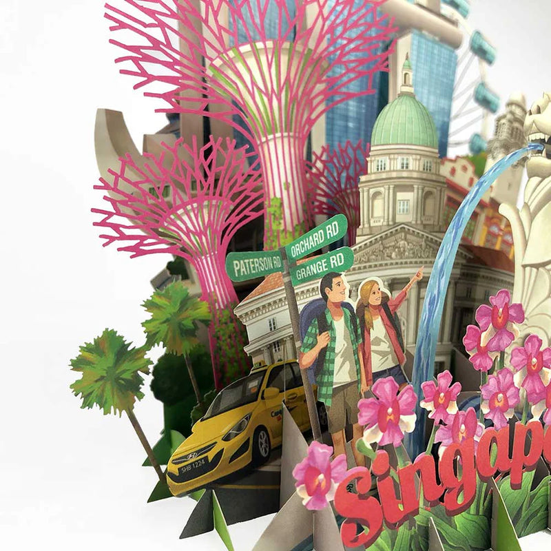 Singapore 3D Greeting Card - Singapore in a Glimpse
