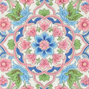 Sticker Peranakan - Turquoise Lotus Medallion