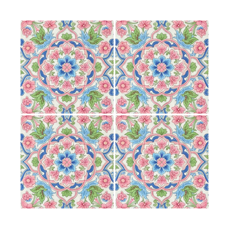 Peranakan Magnet - Turquoise Peony Bloom
