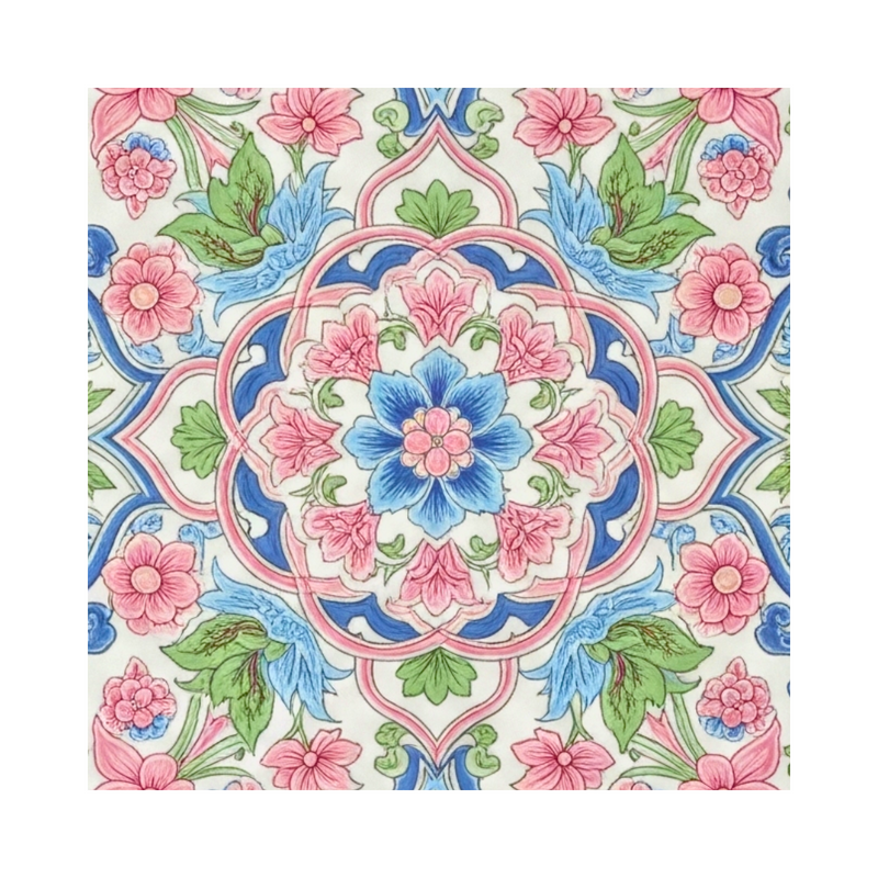 Peranakan Magnet - Turquoise Peony Bloom