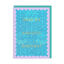 Scalloped Blue Fritillaria Birthday Card