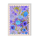 Scalloped Purple and Blue Floral Birthday Card