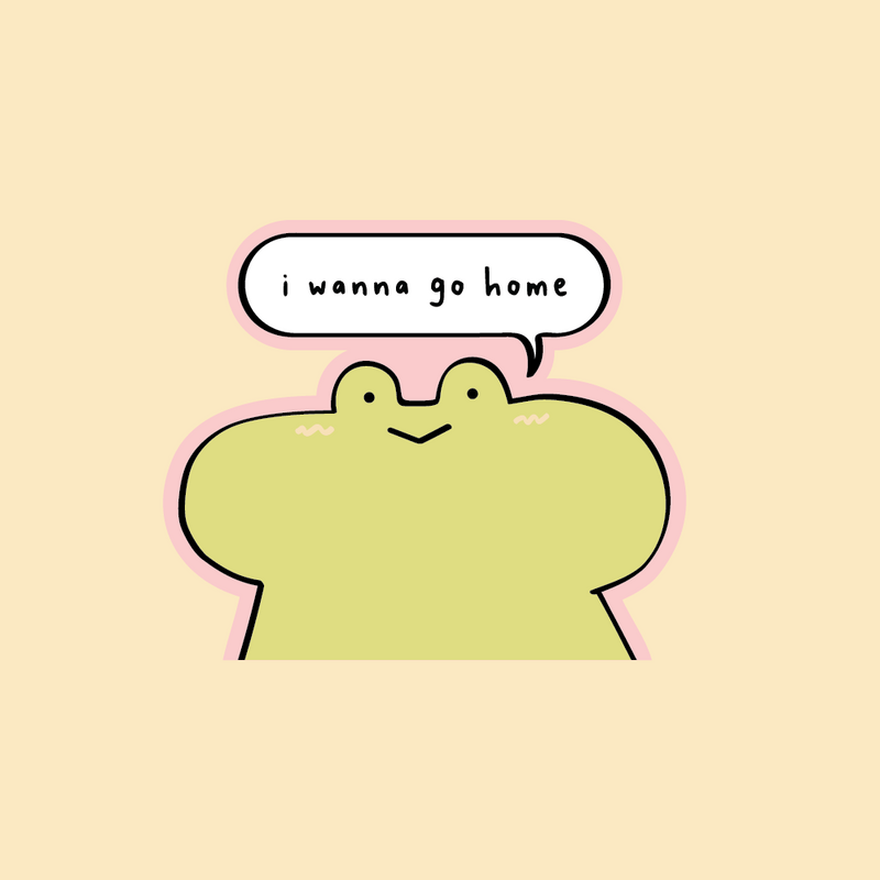 Vinyl Sticker - Frog Wanna Go Home