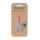 Wooden Handmade Keyring - Hippo