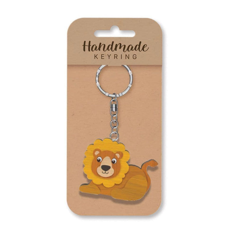 Wooden Handmade Keyring - Lion