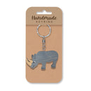 Wooden Handmade Keyring - Rhino