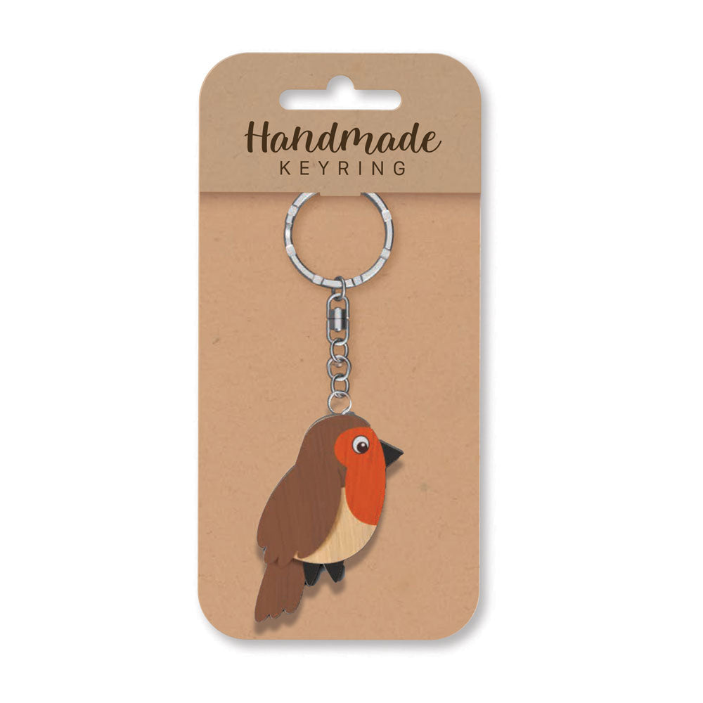 Wooden Handmade Keyring - Robin | Spectrum Store: Family Lifestyle Store