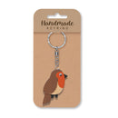 Wooden Handmade Keyring - Robin