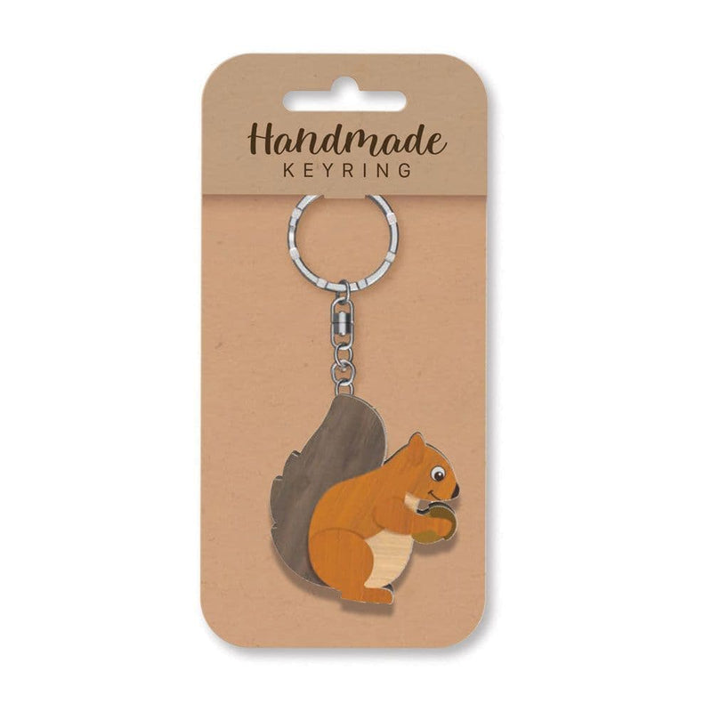 Wooden Handmade Keyring - Squirrel