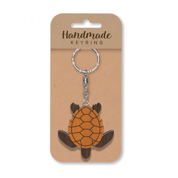 Wooden Handmade Keyring - Turtle