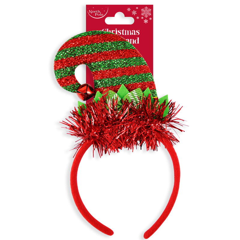 Christmas Headbands -  Elf Green & Red Strips Hat