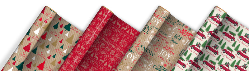 4 Metres Christmas Gift Wrap - Festive Kraft (Pre-Order Arrives Early Dec)