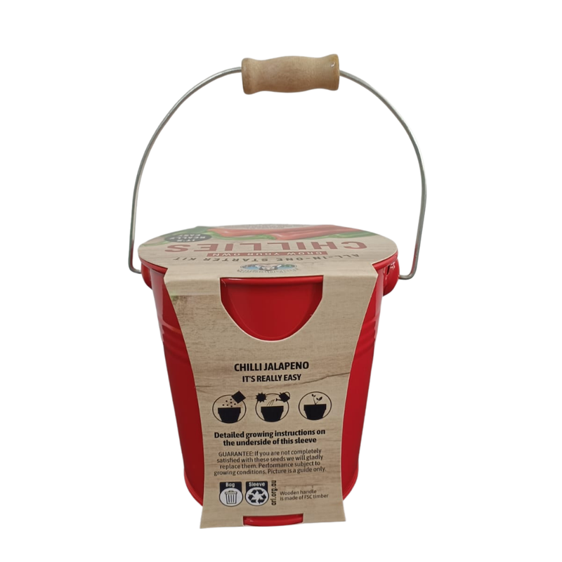 Zinc Pot Wooden Handle - Chilli